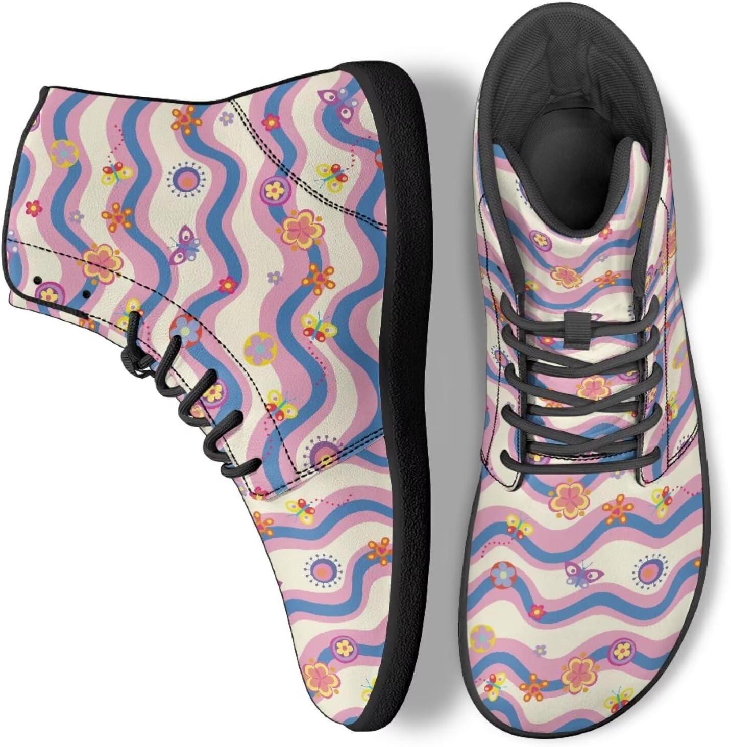 

Женские высокие кроссовки для ходьбы из искусственной кожи, беговые, для фитнеса, с нескользящей подошвой Ecaestolph, синий