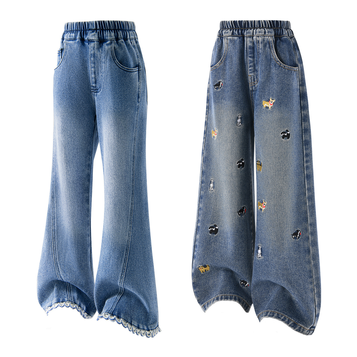 

Детские джинсы Disney, Wide Leg Pants+Puppy Wide Leg Pants