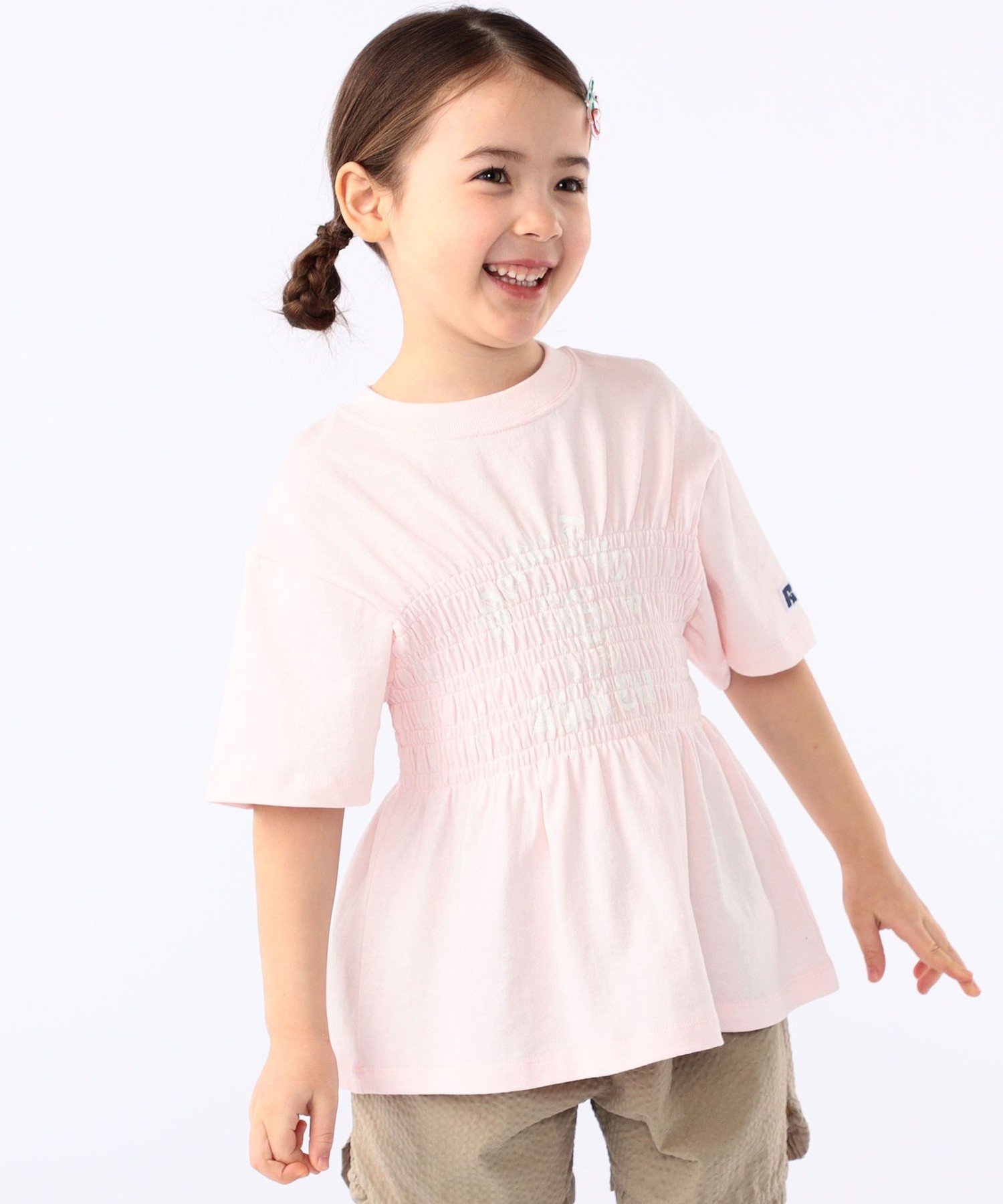Футболка с коротким рукавом RUSSELL ATHLETIC: 100-130 см / с присборенным принтом SHIPS KIDS, Pink — фото 3