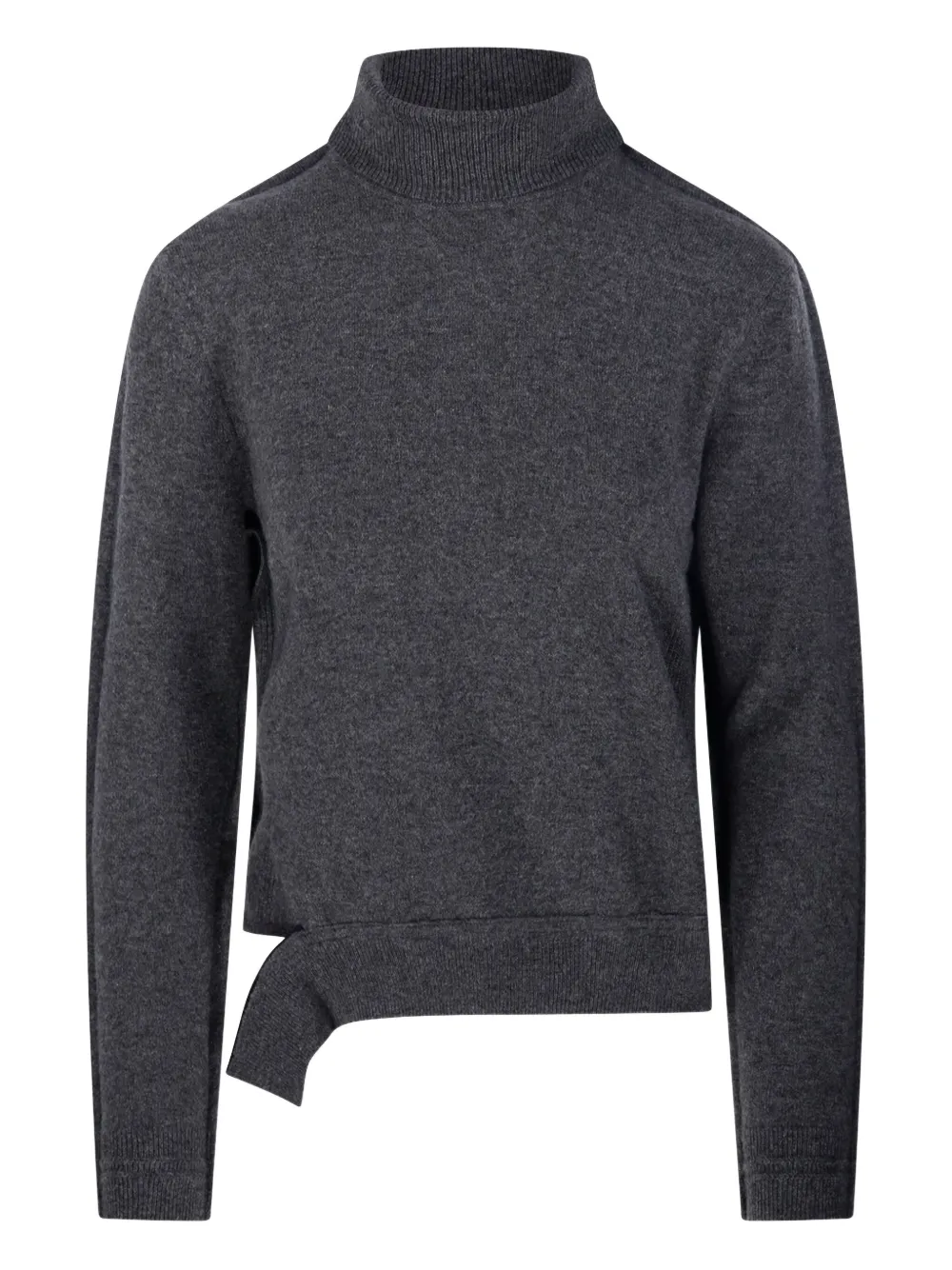 

Свитер с воротником-гольф и асимметричным подолом RE CODE, серый