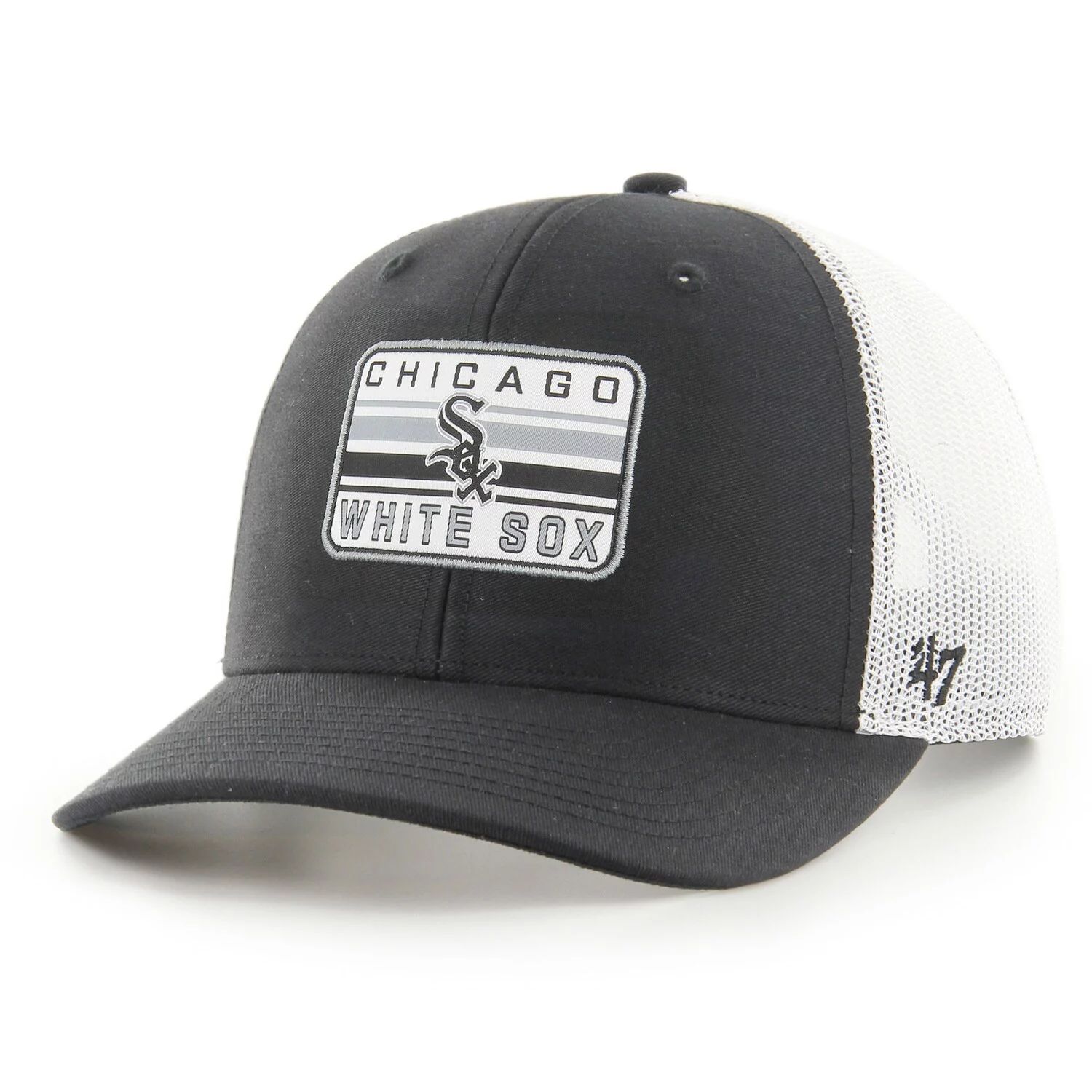 

Мужская регулируемая кепка '47 Black Chicago White Sox Drifter Trucker