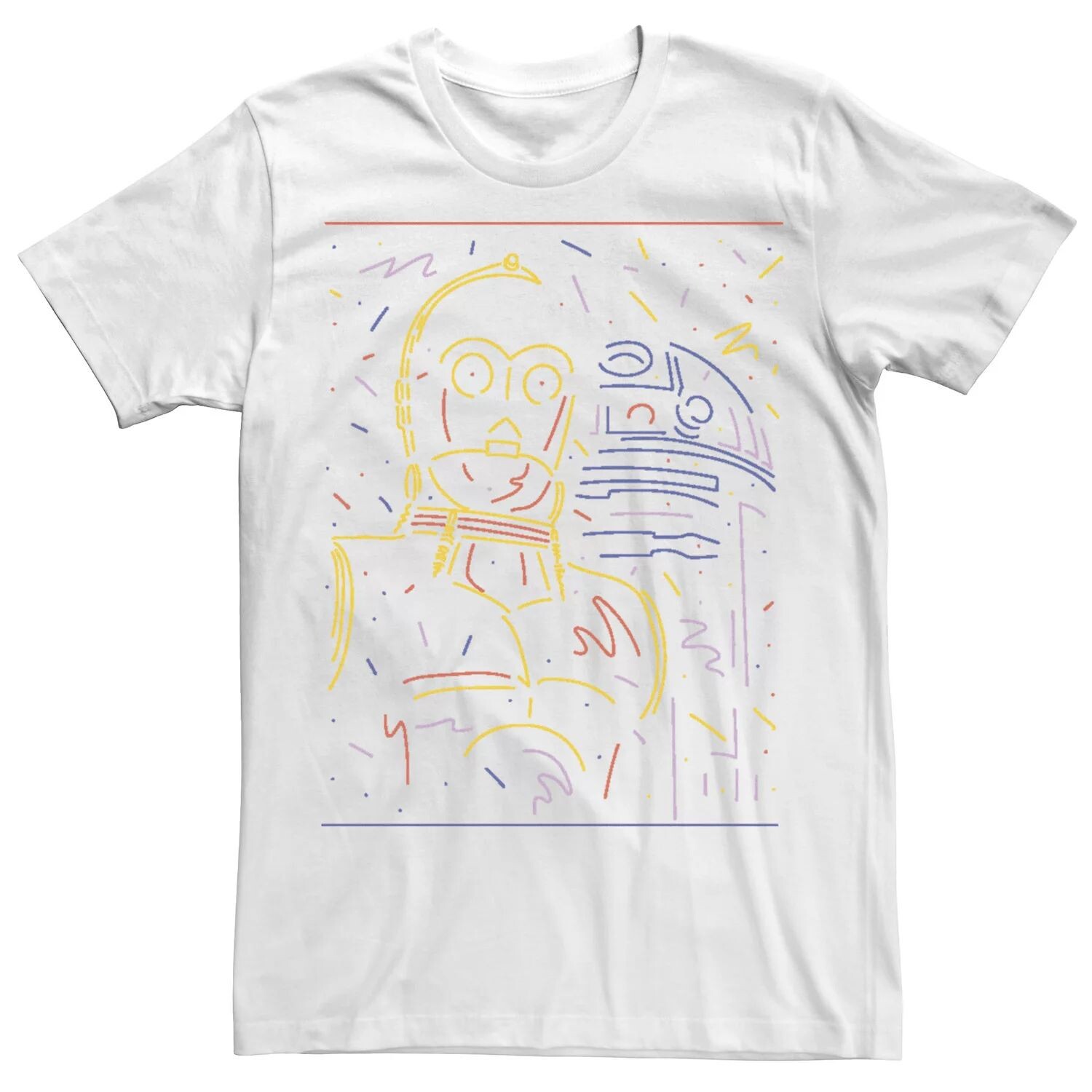

Мужская футболка с портретом C-3PO и R2-D2 Confetti Star Wars