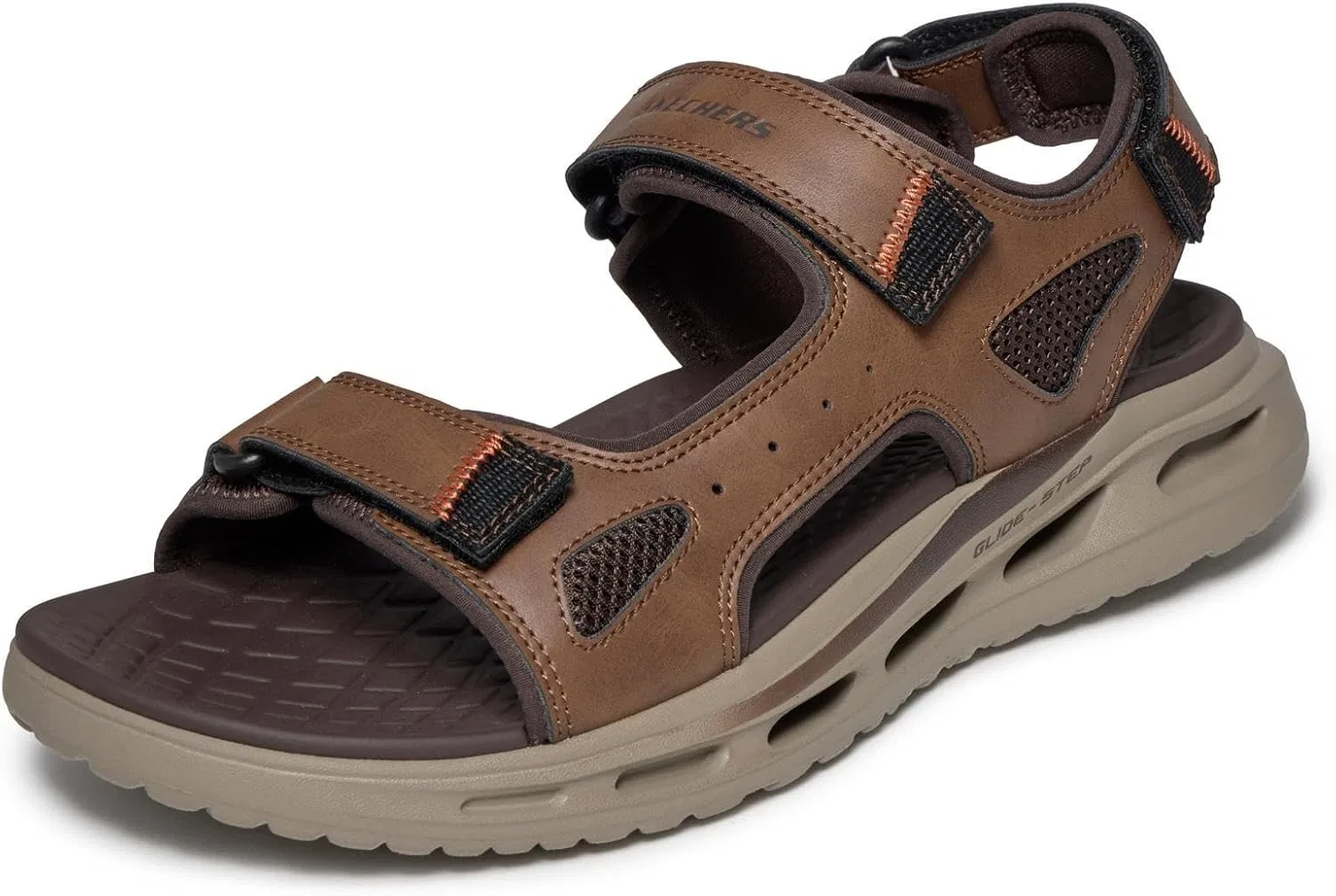 Сандалии с 3 ремешками Skechers, коричневые