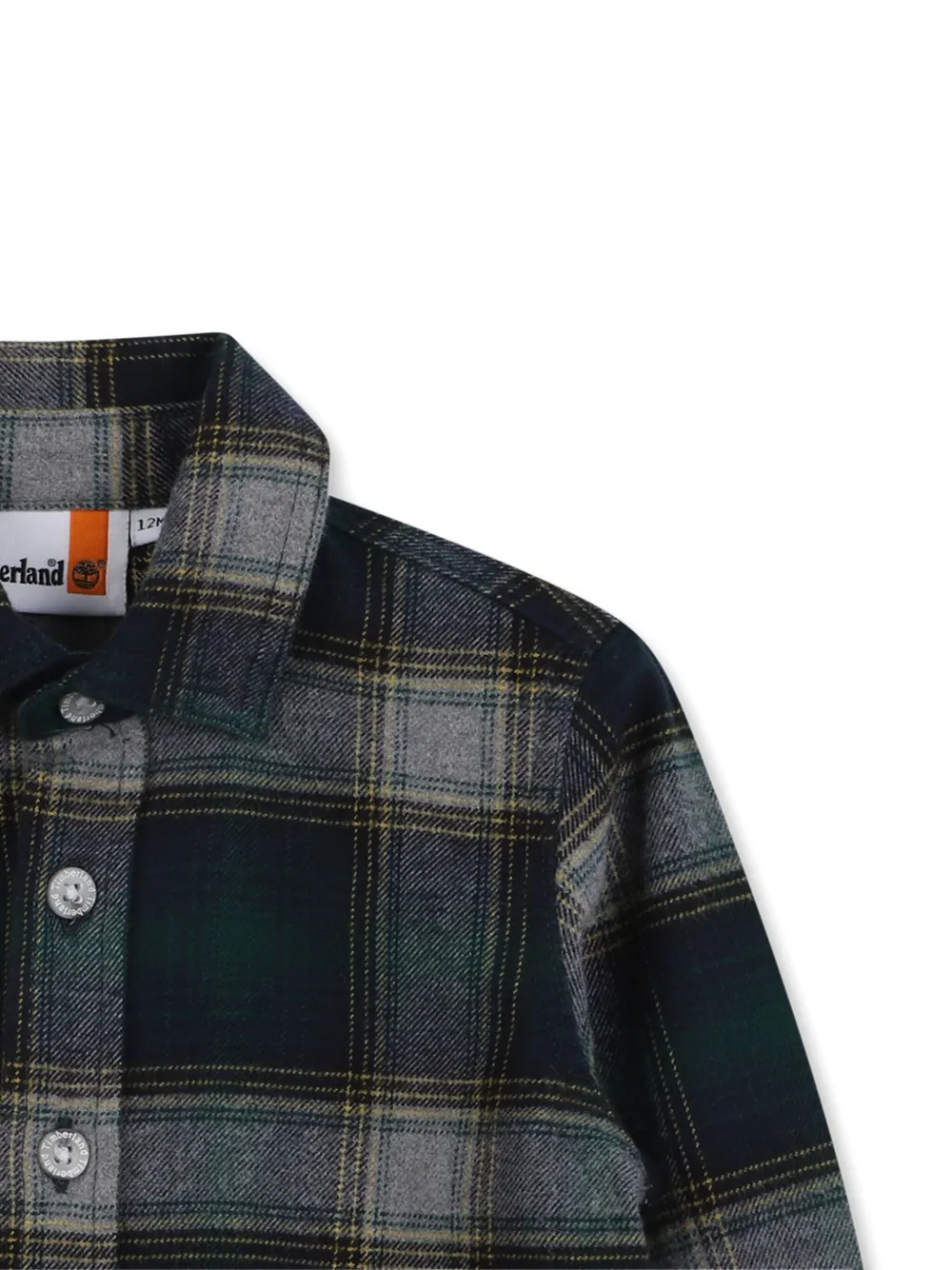 Клетчатая рубашка с длинными рукавами Timberland Kids, синий — фото 3