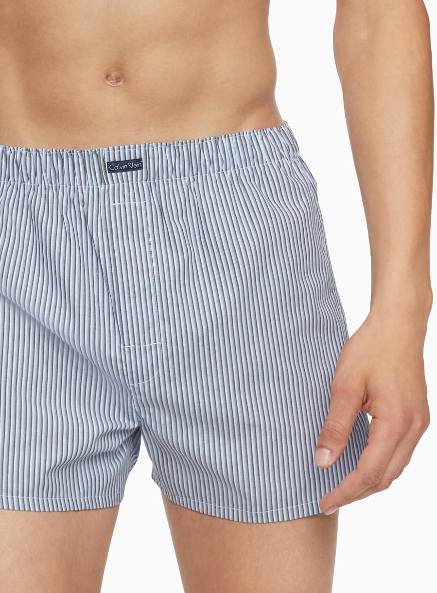 Calvin Klein мужские хлопковые классические боксеры, 3 пары, Tide/Morgan Plaid, Tide/Montague Stripe, Tide — фото 4