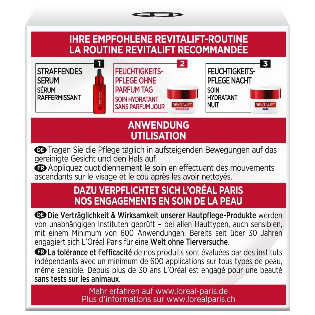 Крем для лица revitalift feuchtigkeitspflege ohne parfum Loreal Paris, объем 50 мл — фото 3