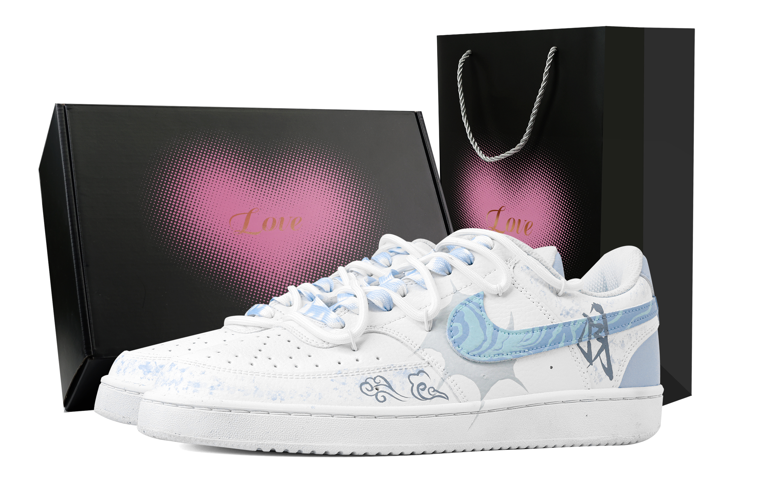 

Nike Кроссовки Court Vision 1 Icy Frost Moon Heart Box с низким верхом, устойчивые к истиранию, мужские, серо-синие