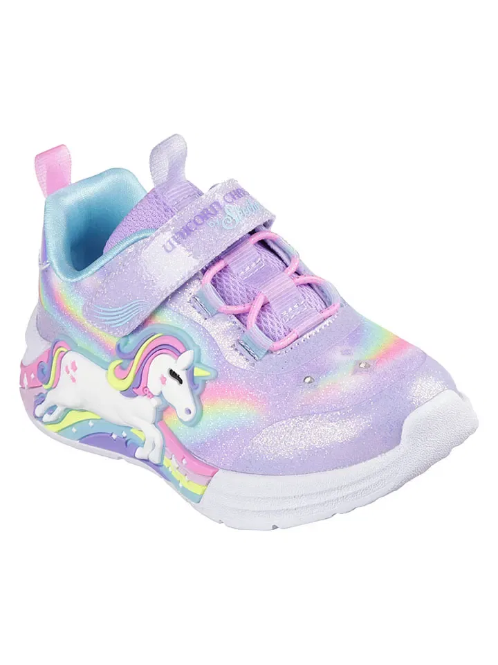 Кроссовки низкие с блестками Skechers, лиловый/разноцветный — фото 2