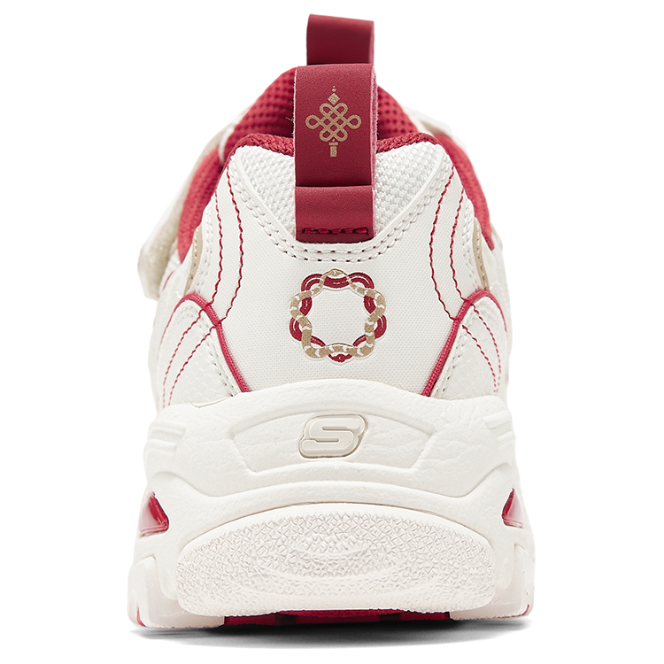 Низкие детские повседневные кроссовки White Skechers, красно-белые — фото 4