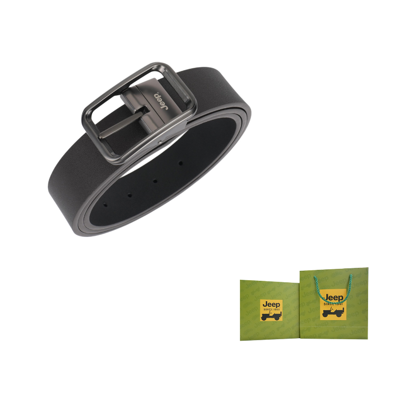 

Мужской ремень из коровьей кожи с фурнитурой из цинкового сплава, ширина 35 см Jeep, черный coffee