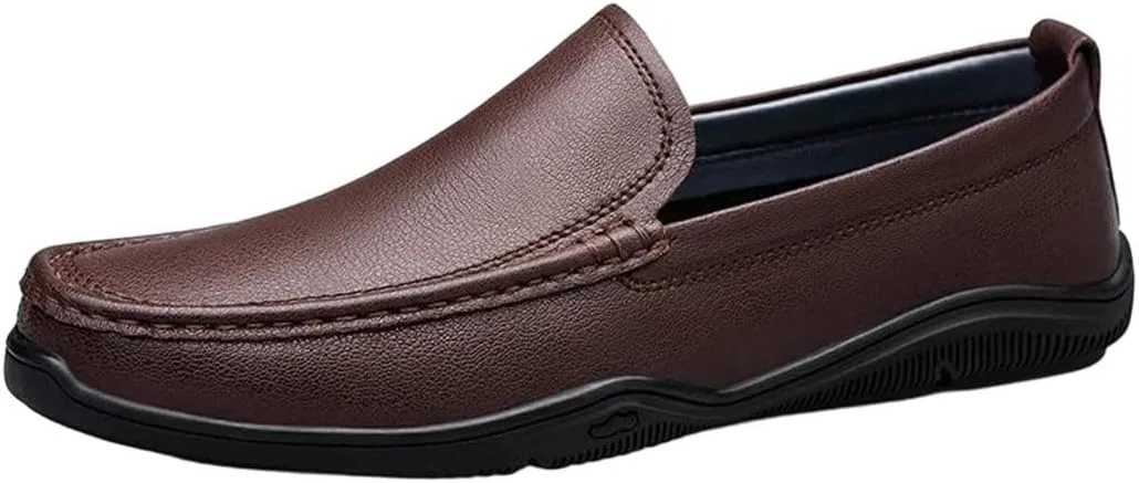 Лоферы кожаные Men's Summer Genuine Leather Loafers, коричневый