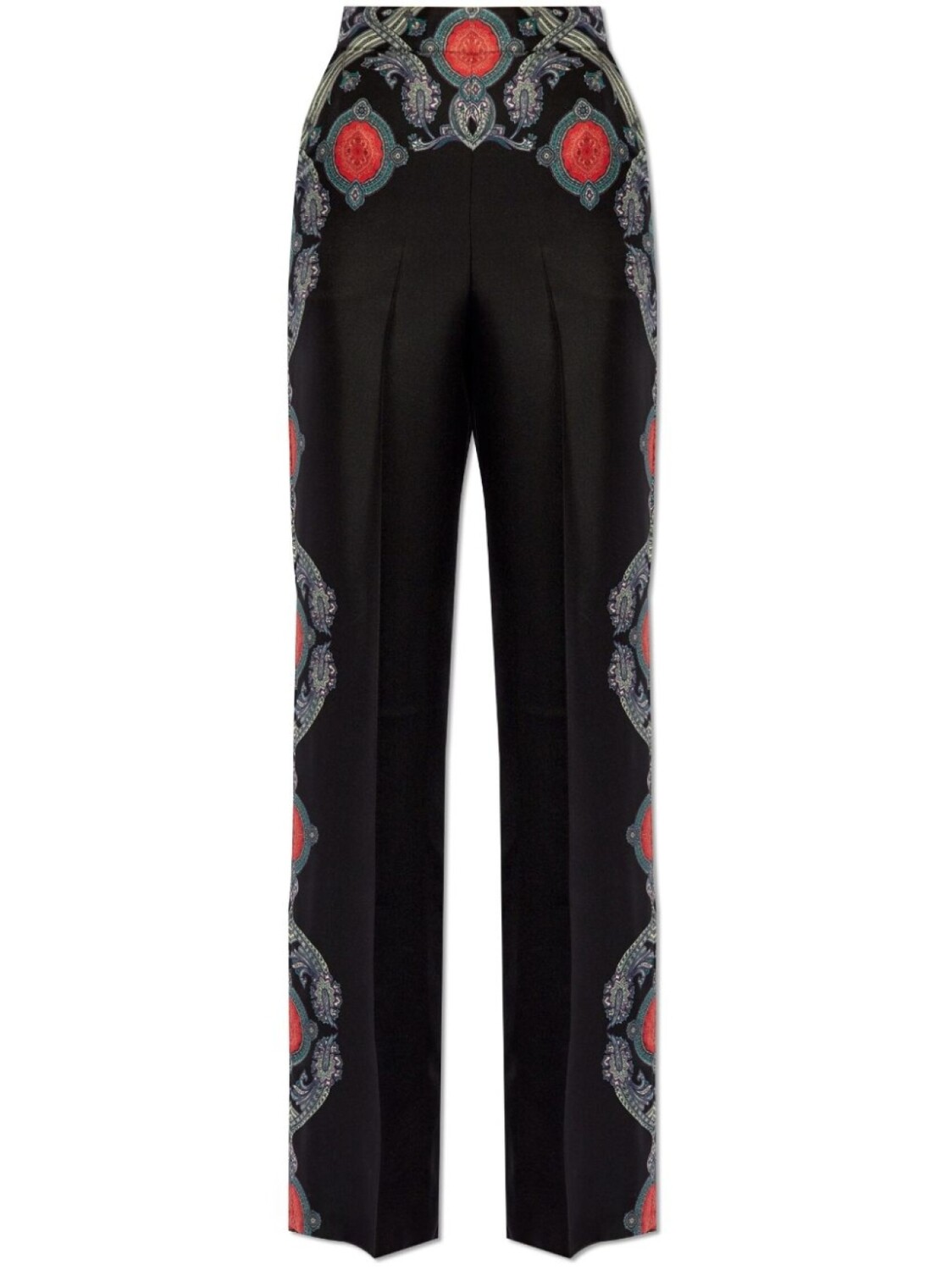 

ETRO расклешенные шелковые брюки с узором пейсли, синий
