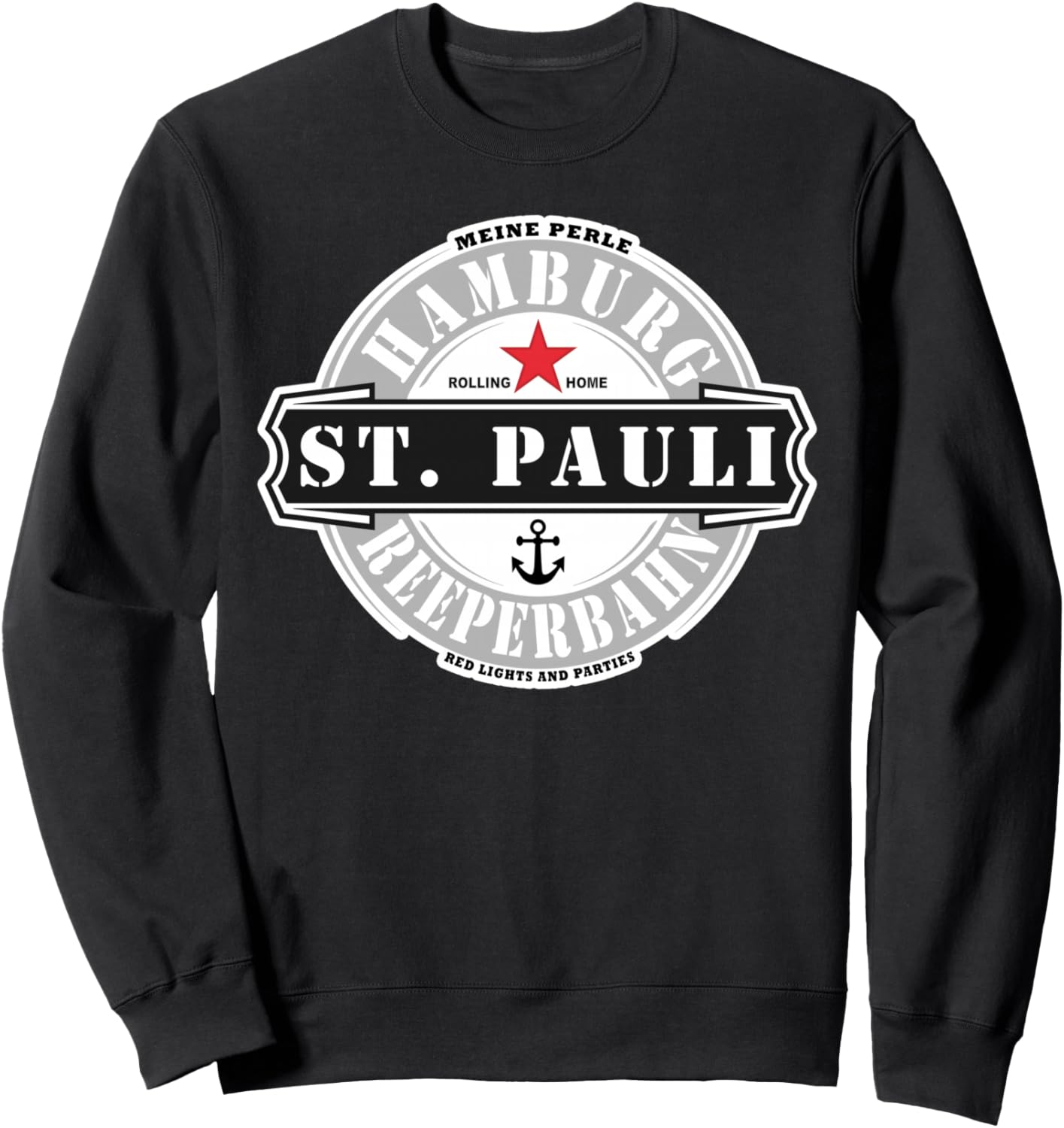 

Толстовка с изображением костюма для вечеринки St Pauli Hamburk Rapperburn Red Light and Kisse Party St. Pauli Hamburg Reeperbahn Hafen Szene Wear, черный