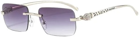 

Солнцезащитные очки без оправы прямоугольной формы 2027 года для женщин с прозрачными градиентными линзами, мужские солнцезащитные очки MTZJH, Silver Gray Gradient