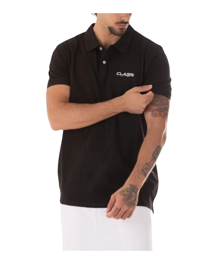 

Поло с логотипом Just Cavalli, черный