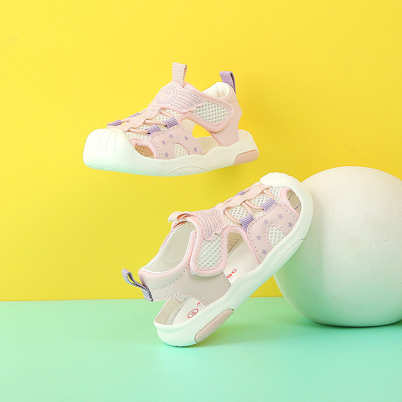 Нескользящие, противоударные, дышащие, легкие, амортизирующие низкие детские туфли для младенцев и малышей BOBDOG, розовый — фото 4