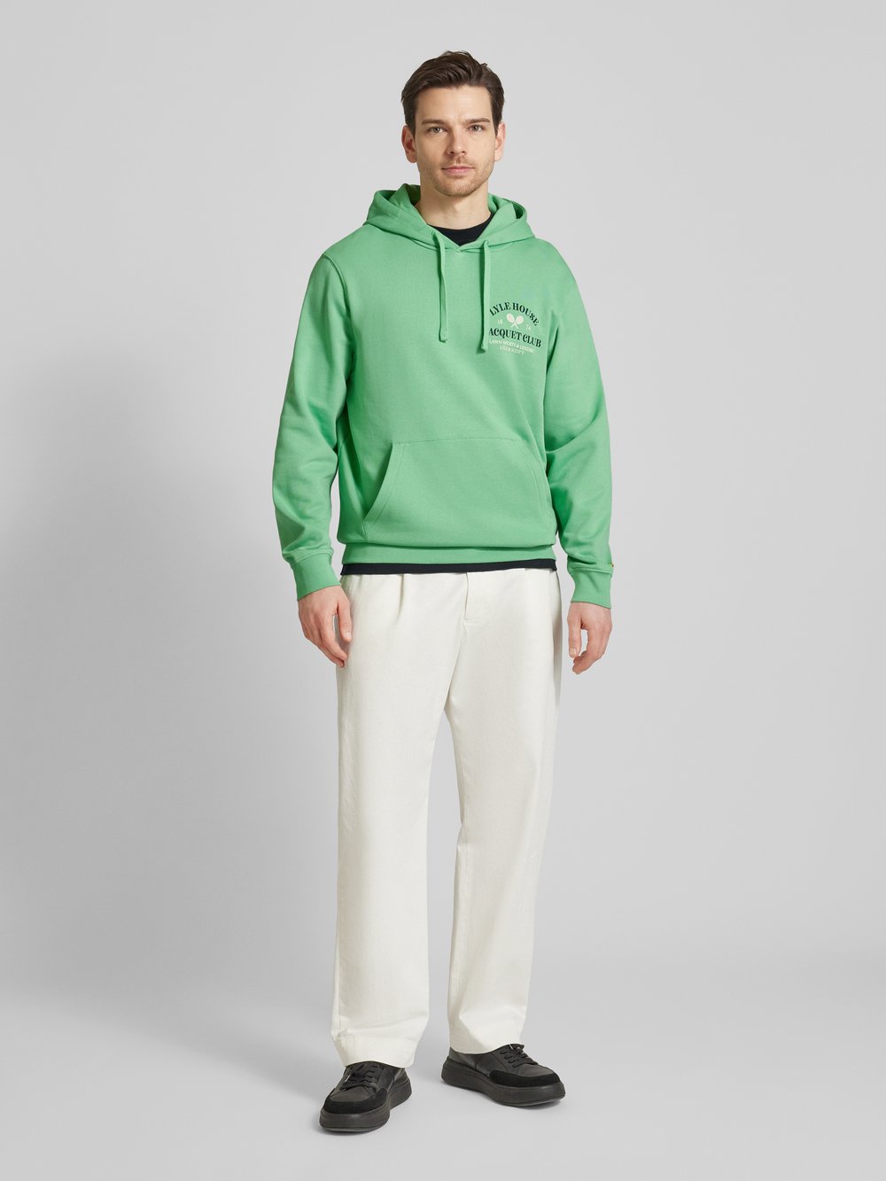 

Толстовка с капюшоном и фирменным принтом Lyle & Scott, светло-зеленый