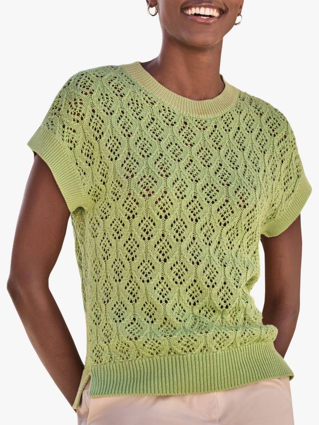 

Хлопковый топ с кружевной вязкой Pure Collection, Green