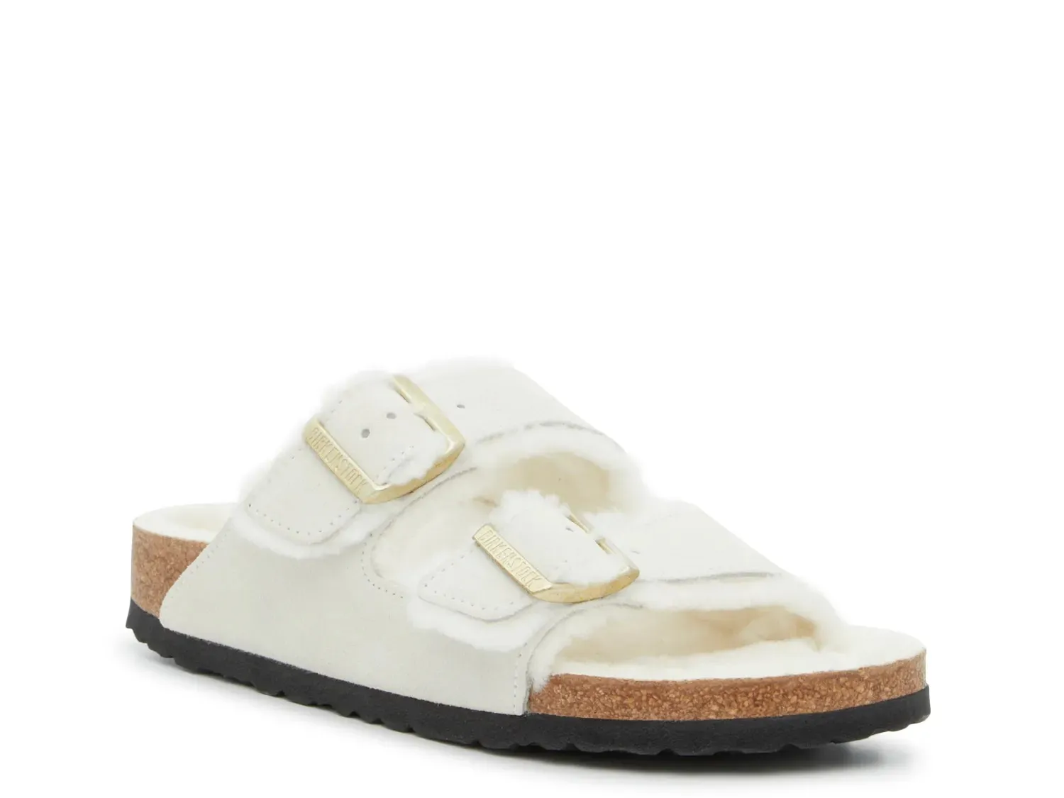 Сандалии-слайды Birkenstock Arizona Shearling Slide - женские, бежевого цвета