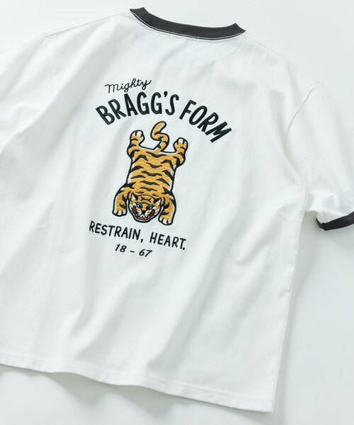 

Футболка с круглым вырезом и вышивкой на спине, лимитированная серия, с крупным силуэтом / TIGER FREAK'S STORE, белый