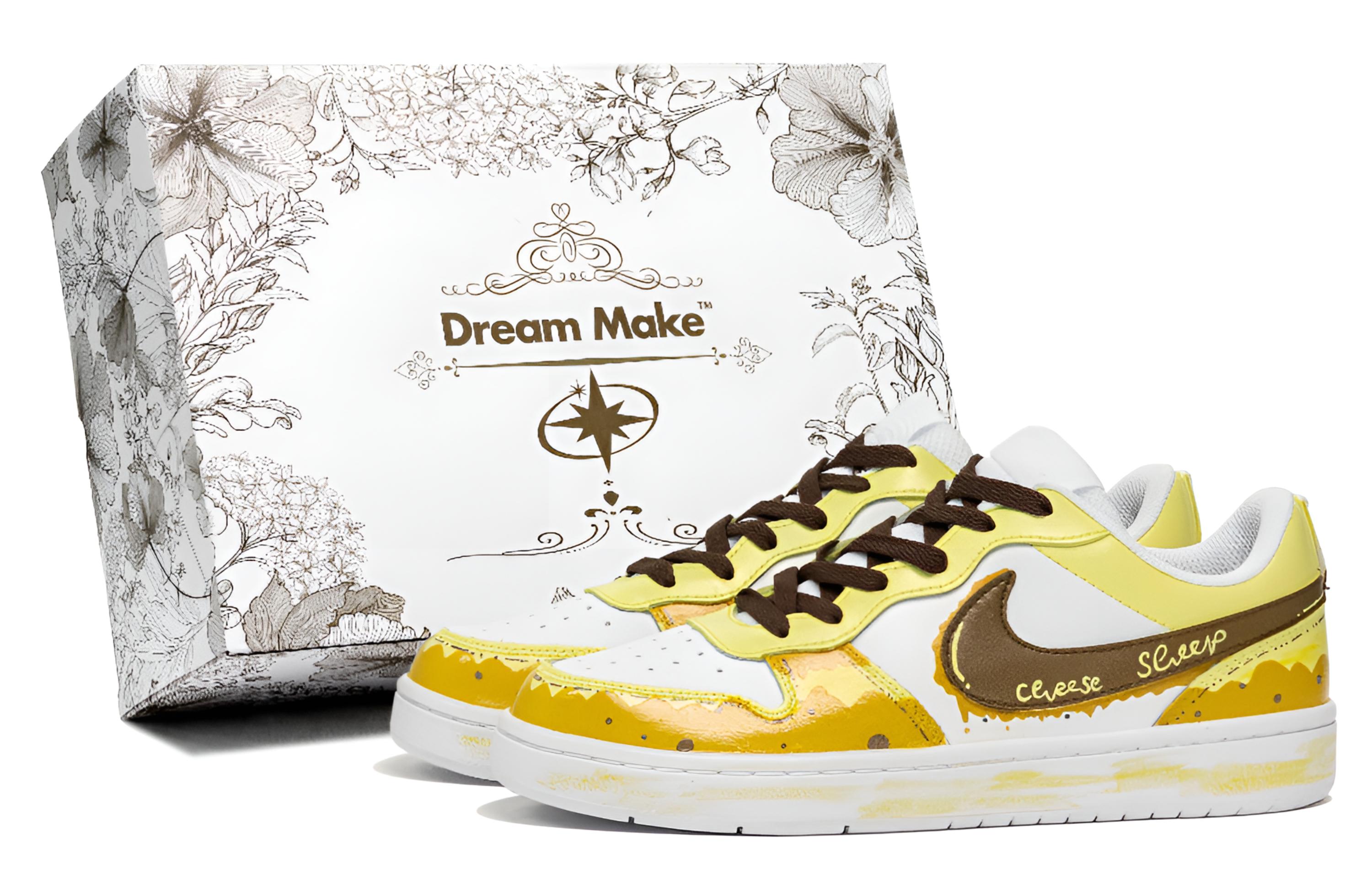 

Низкие детские кроссовки для скейтбординга Court Borough Cheese Planet для подростков Nike, Custard