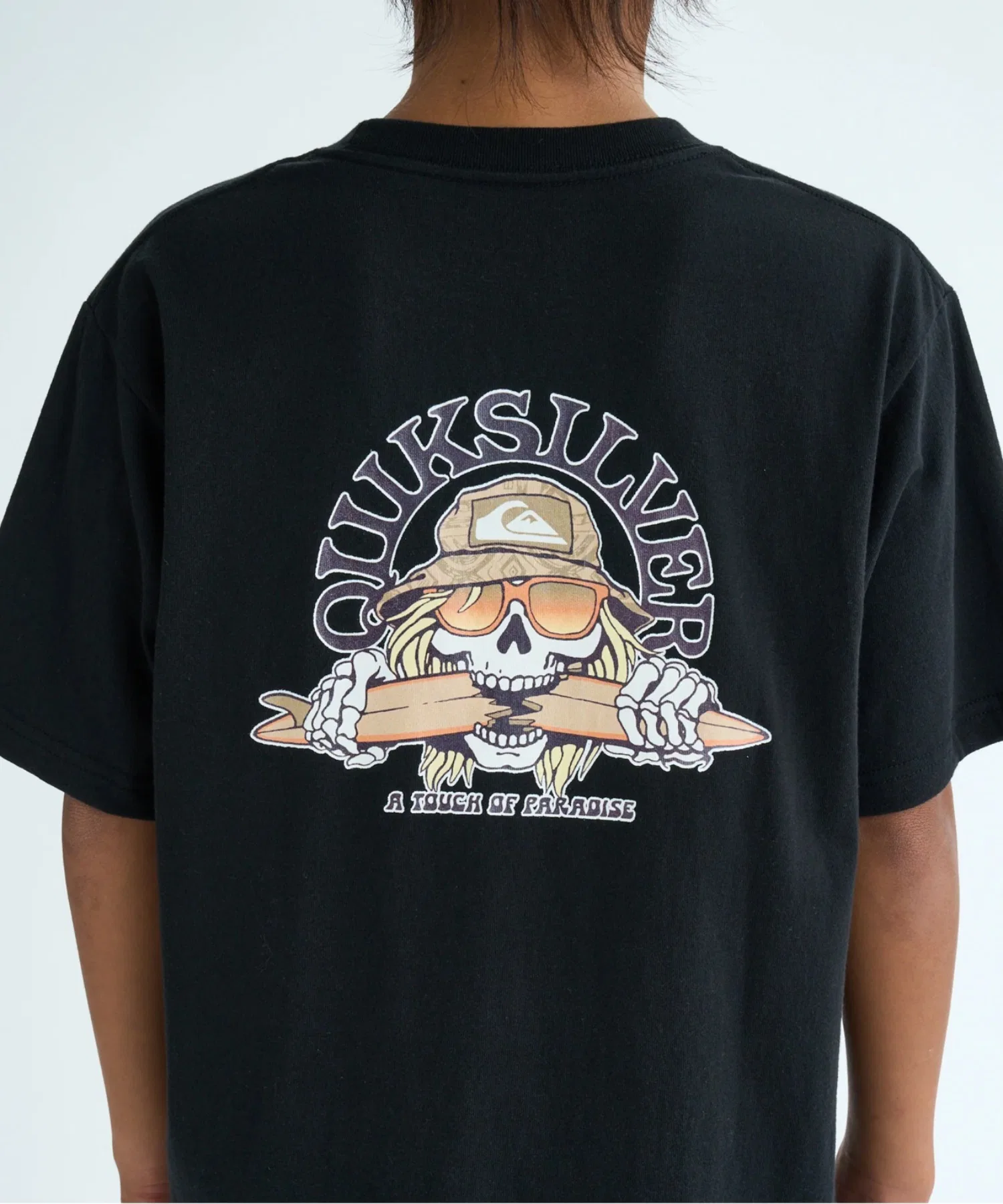 Детская футболка Quiksilver SKULL FEATS ST с принтом на спине белая — фото 4
