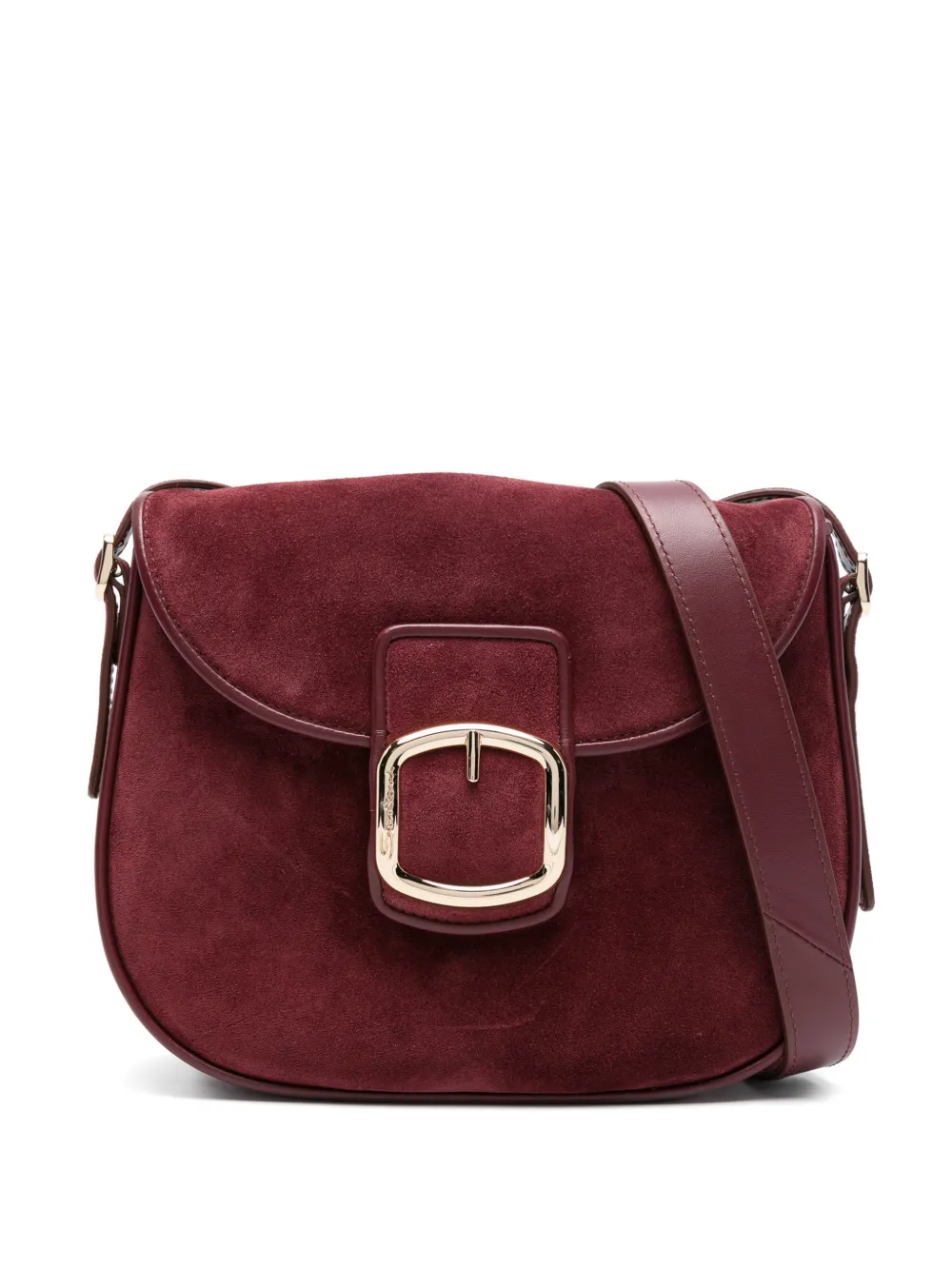 

Кожаная сумка на плечо с пряжкой Santoni, красный
