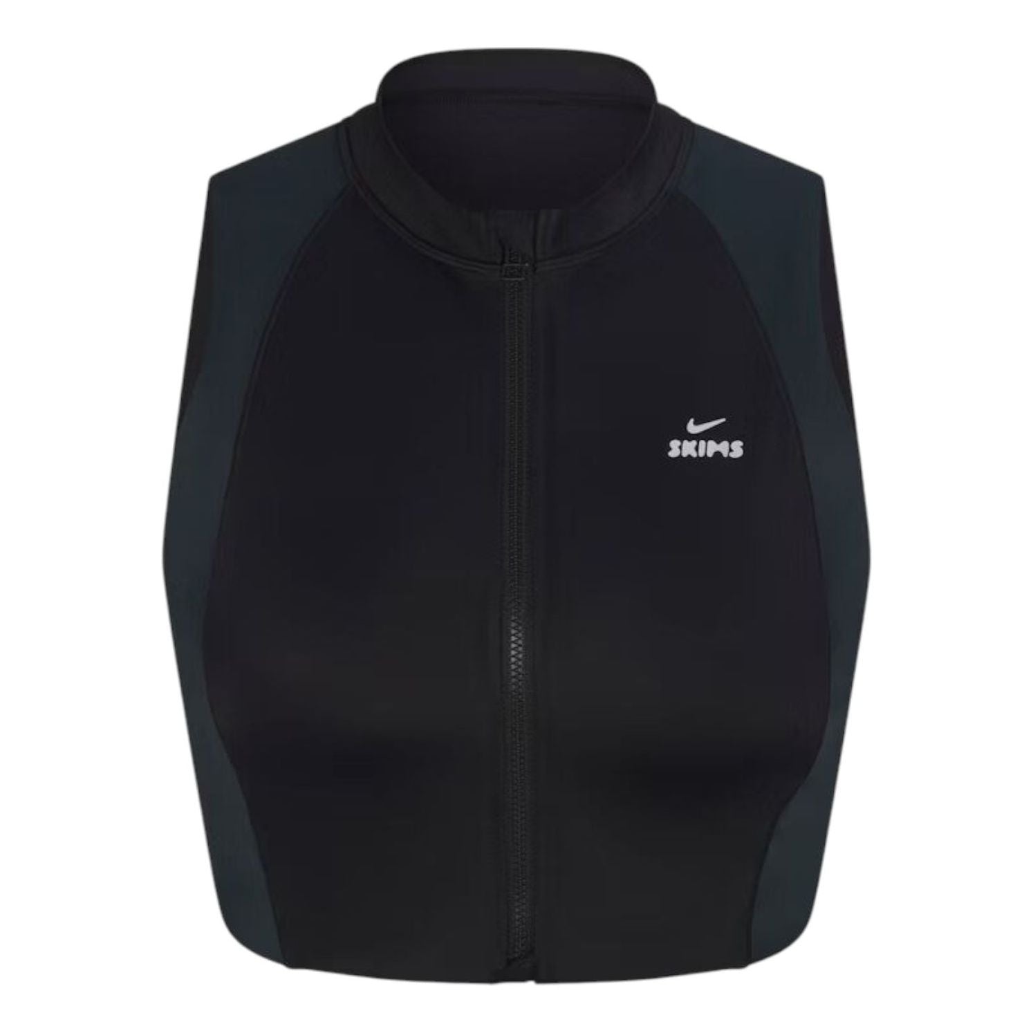 (WMNS) Бюстгальтер Nike x SKIMS Shine с передней молнией, цвет «Обсидиан темно-бирюзовый»
