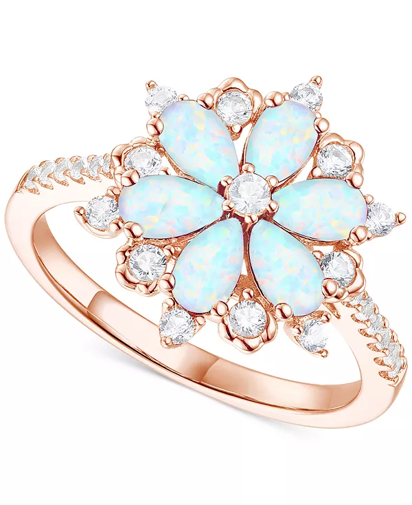 

Кольцо в форме цветка с выращенным в лаборатории изумрудом (7/8 карата, tw) и выращенным в лаборатории белым сапфиром (1/8 карата, tw) из стерлингового серебра с покрытием из 14-каратного золота (также с другими драгоценными камнями) Macy'S, opa...