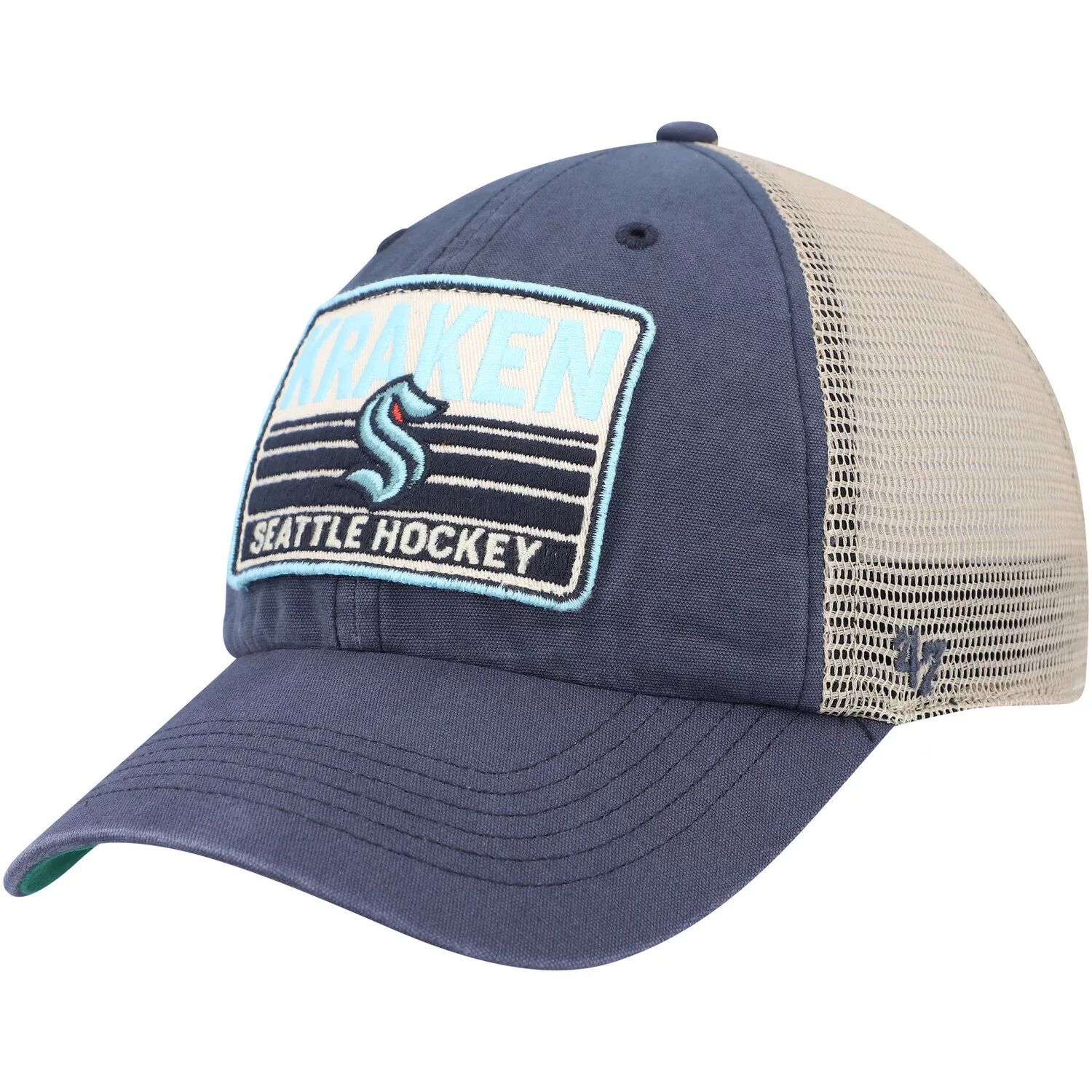 

Мужская кепка Snapback '47 Deep Sea Blue/Natural Seattle Kraken Four Stroke Clean Up