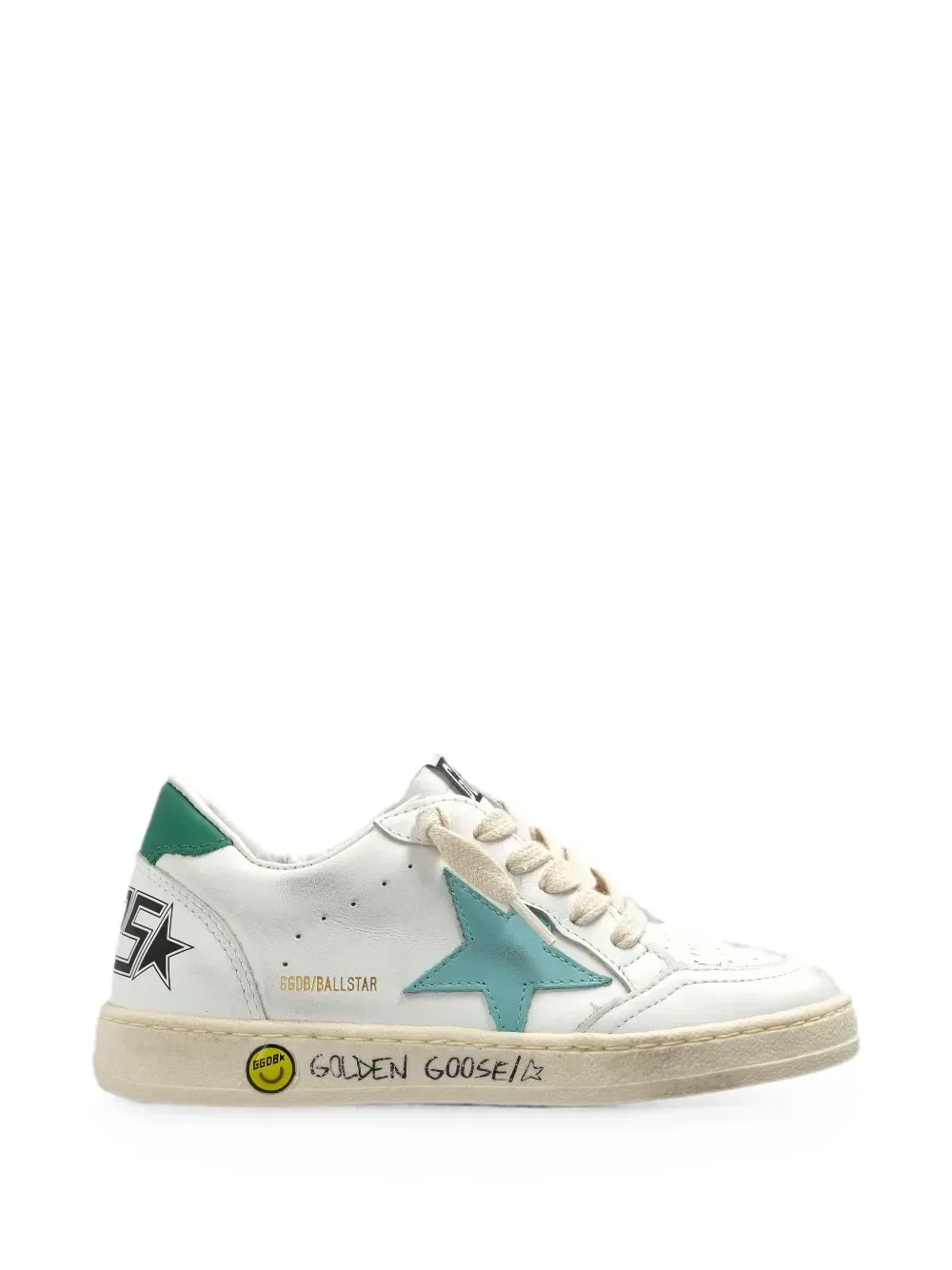 Кроссовки Ball Star со звездной нашивкой Golden Goose Kids, белый — фото 2