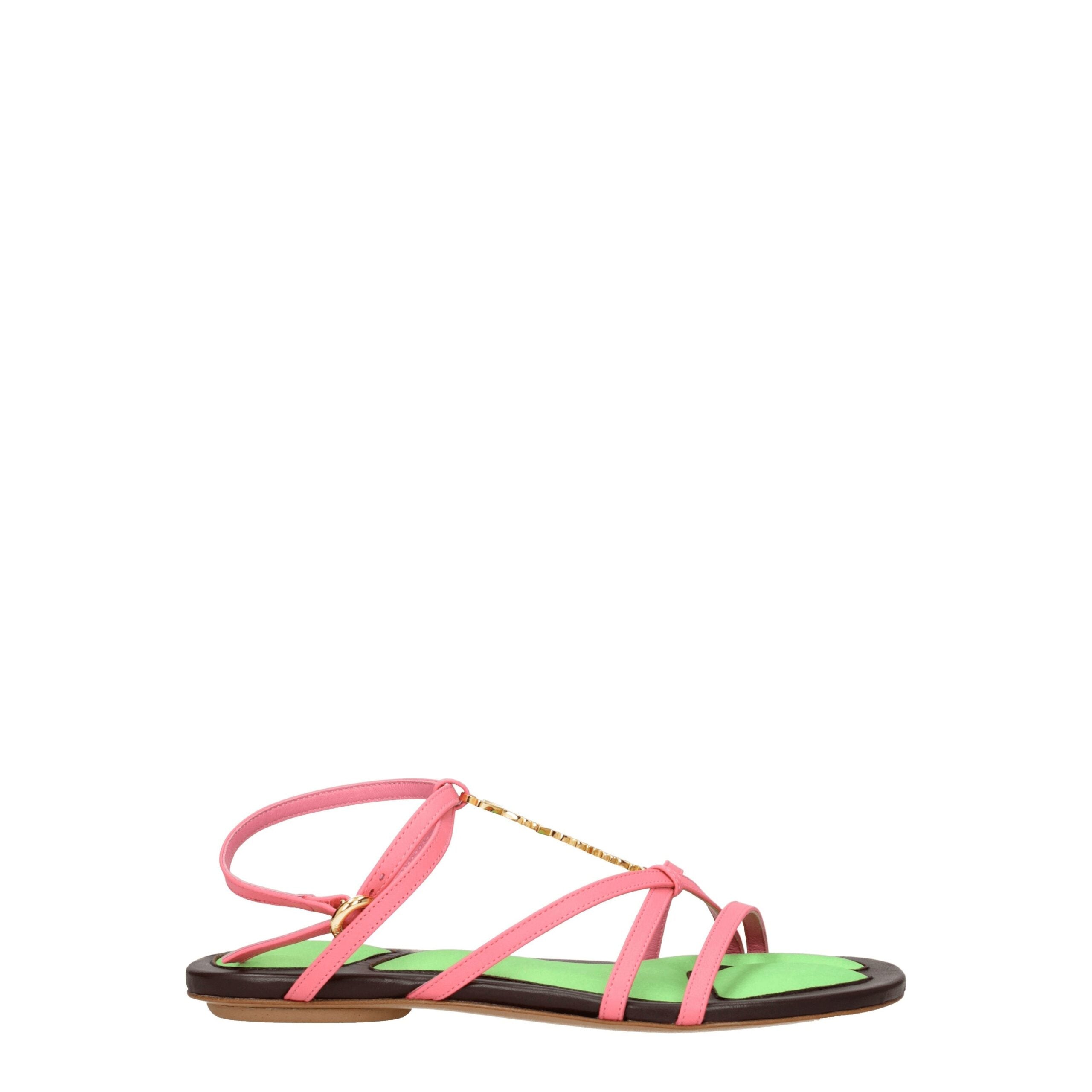 Женские кожаные сандалии Jacquemus, розовый