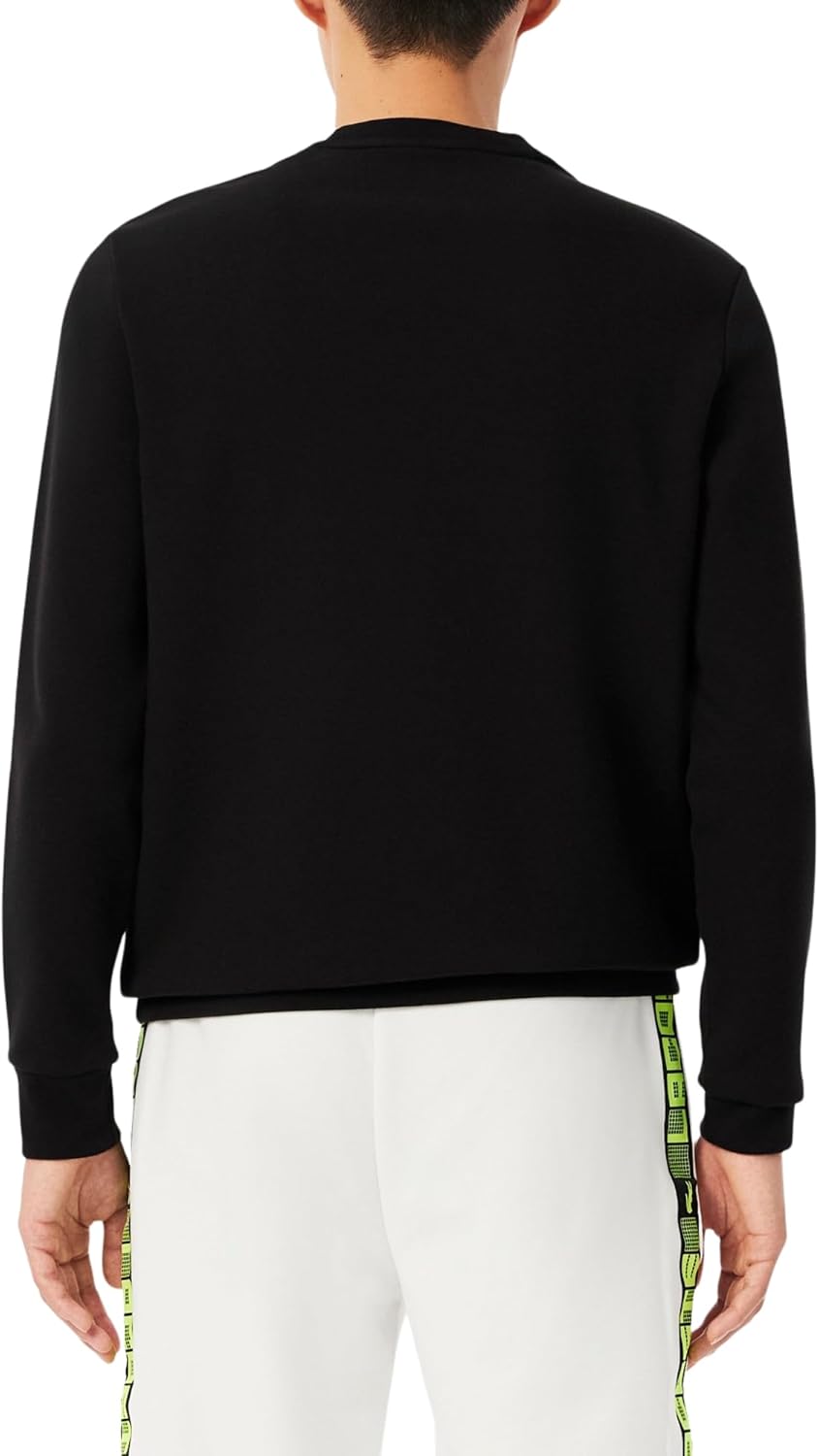 Толстовка Lacoste, спортивная, теннисная, с полоской, черная — фото 3