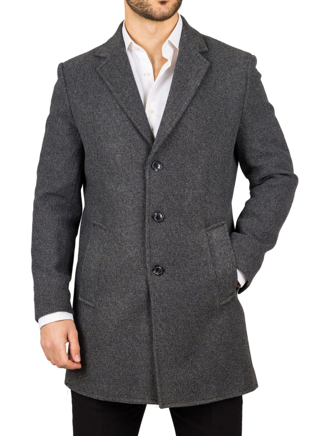 

Пальто полушерстяное TruClothing, серый