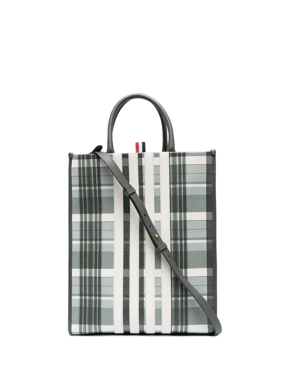 

Сумка-тоут с полосками 4-Bar THOM BROWNE, серый