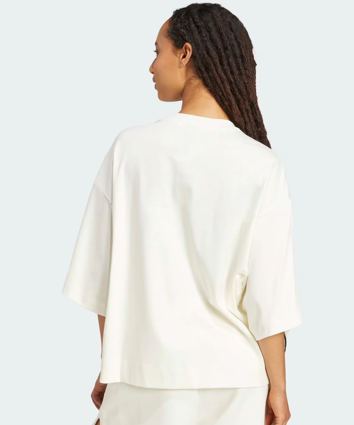 Женская футболка loose fit из мягкого интерлока KLH94 adidas off-white — фото 3