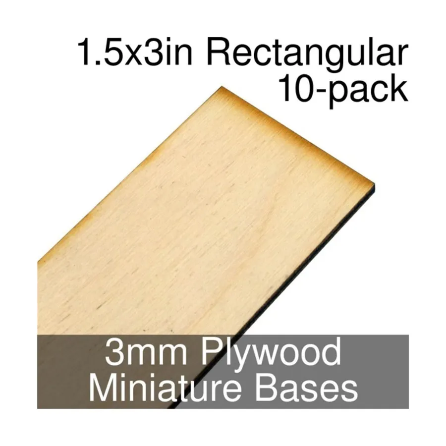

Прямоугольные миниатюрные подставки — 1,5x3 дюйма (10), Miniature Bases - Wood - 3mm Thick (Litko Aerosystems)