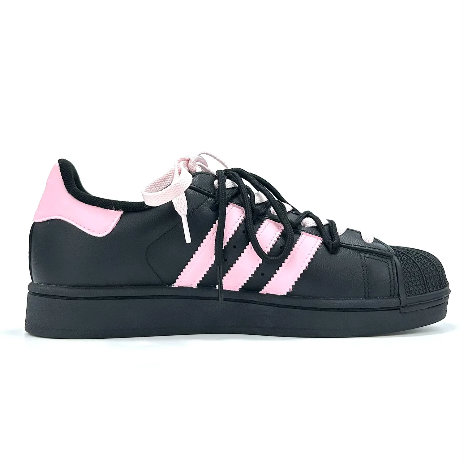 Кроссовки Superstar 2 Spring Summer Pink Kitten нескользящие дышащие легкие с амортизацией низкие Adidas Originals, Black Pink — фото 3