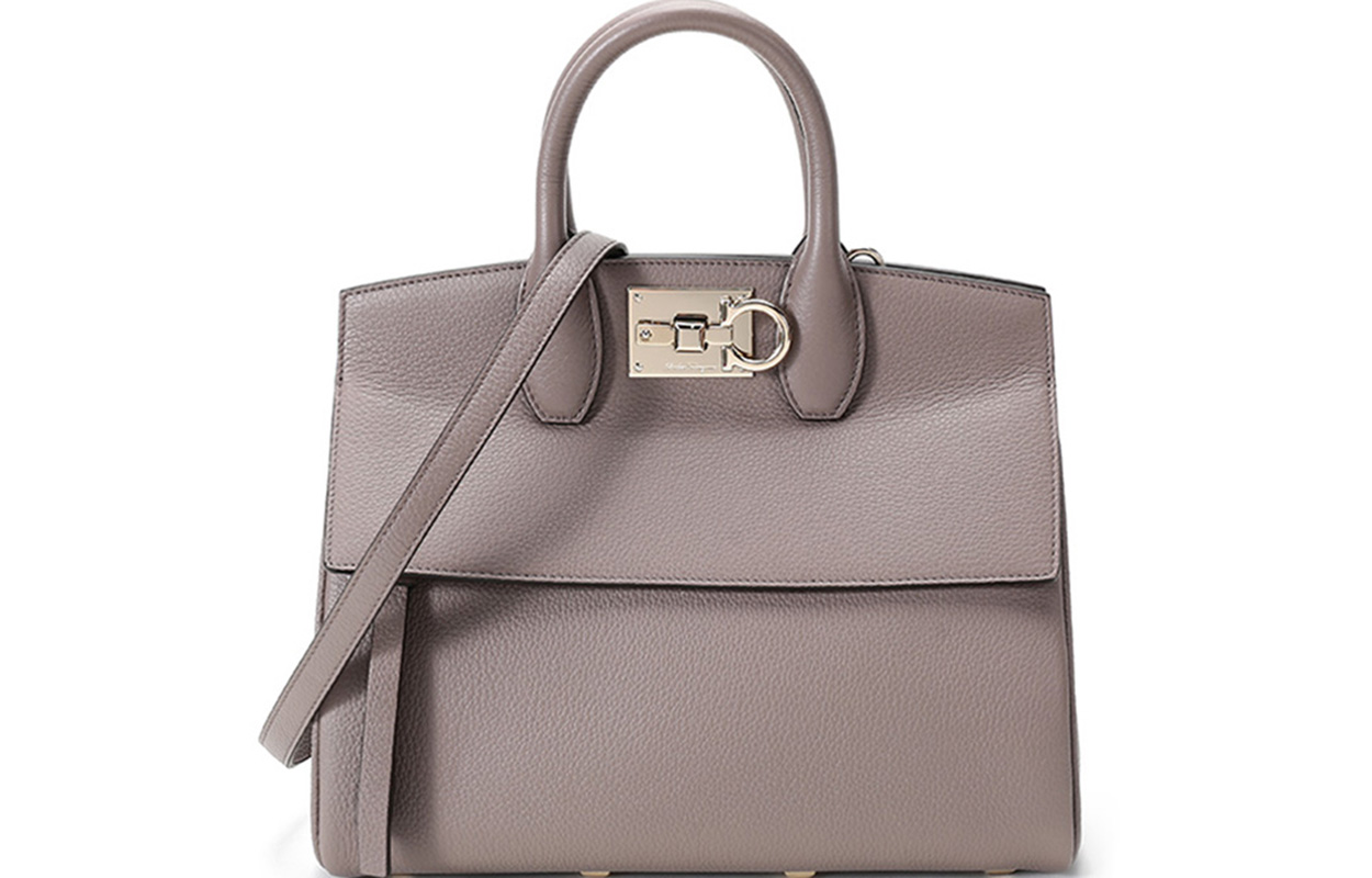 

Сумка через плечо FERRAGAMO из коровьей кожи, женская, коричнево-серая