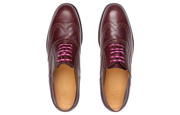Кроссовки lace up shoe 'burgundy' Gucci, бургундия — фото 4
