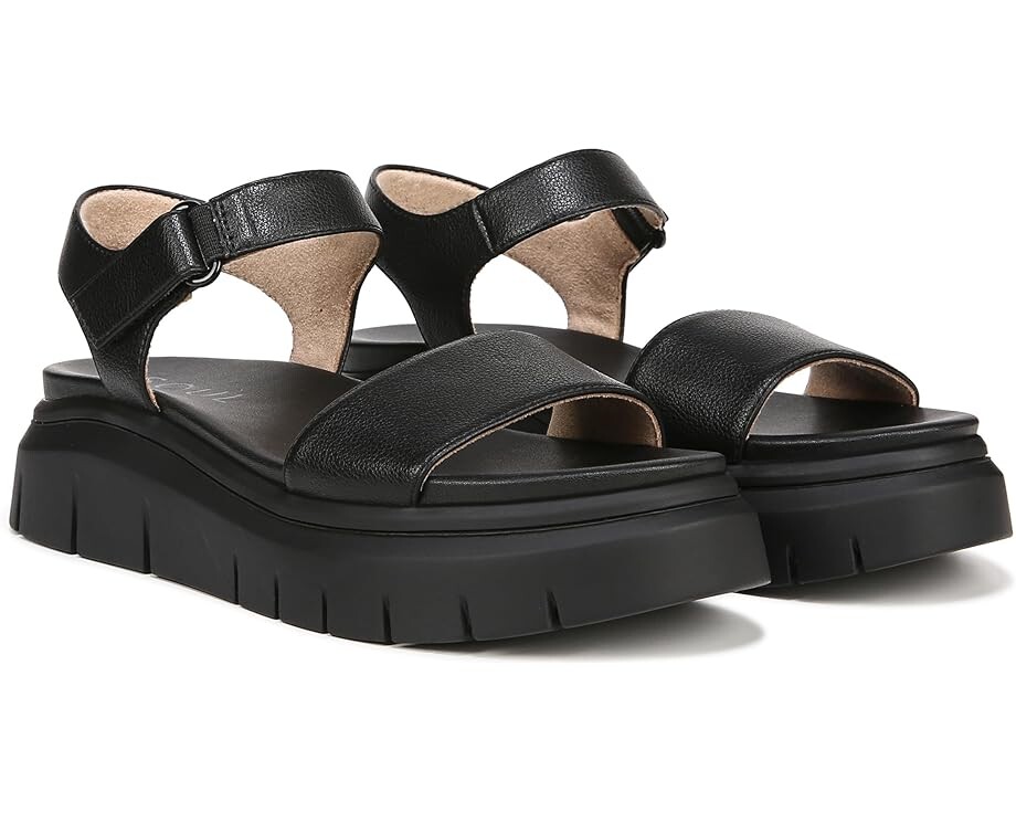 

Сандалии Naturalizer Poppi Ankle Strap Platform Flat Sandal, черный
