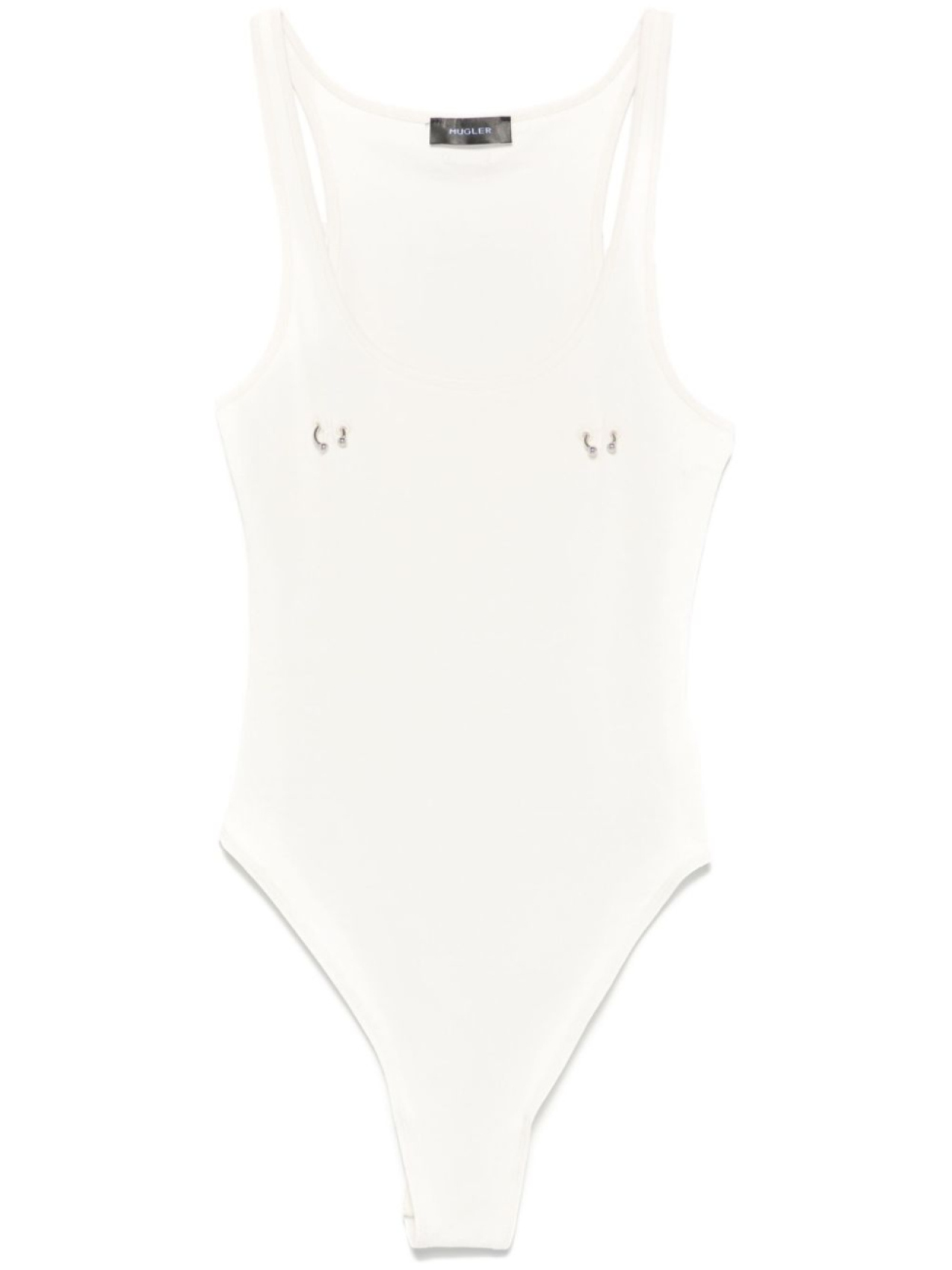 

Боди с металлическим декором Mugler, нейтральный