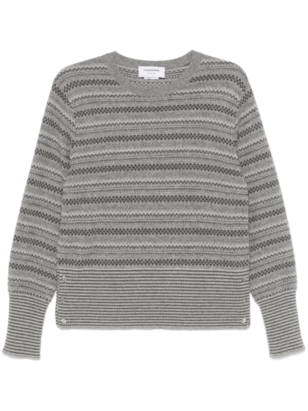 

Жаккардовый свитер с узором THOM BROWNE, серый