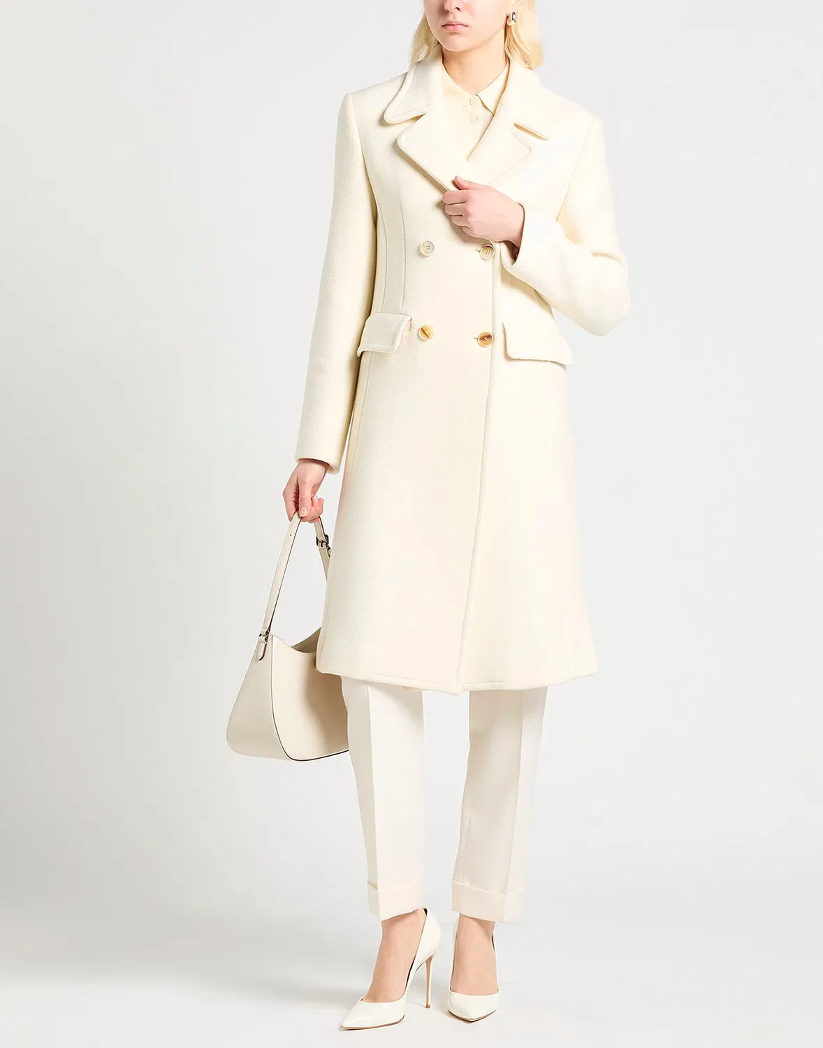 Пальто двубортное шерстяное Etro Ivory — фото 2