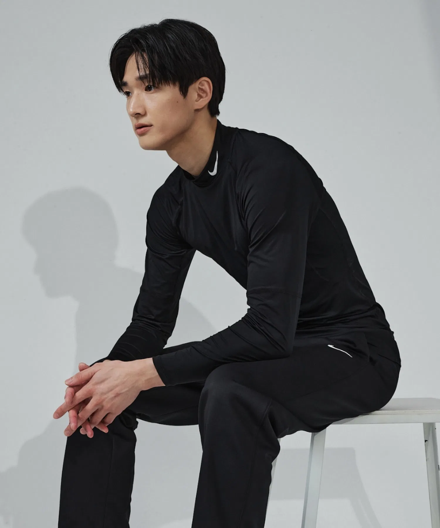 Мужская футболка Nike Pro Dri-FIT с длинным рукавом чёрная — фото 2