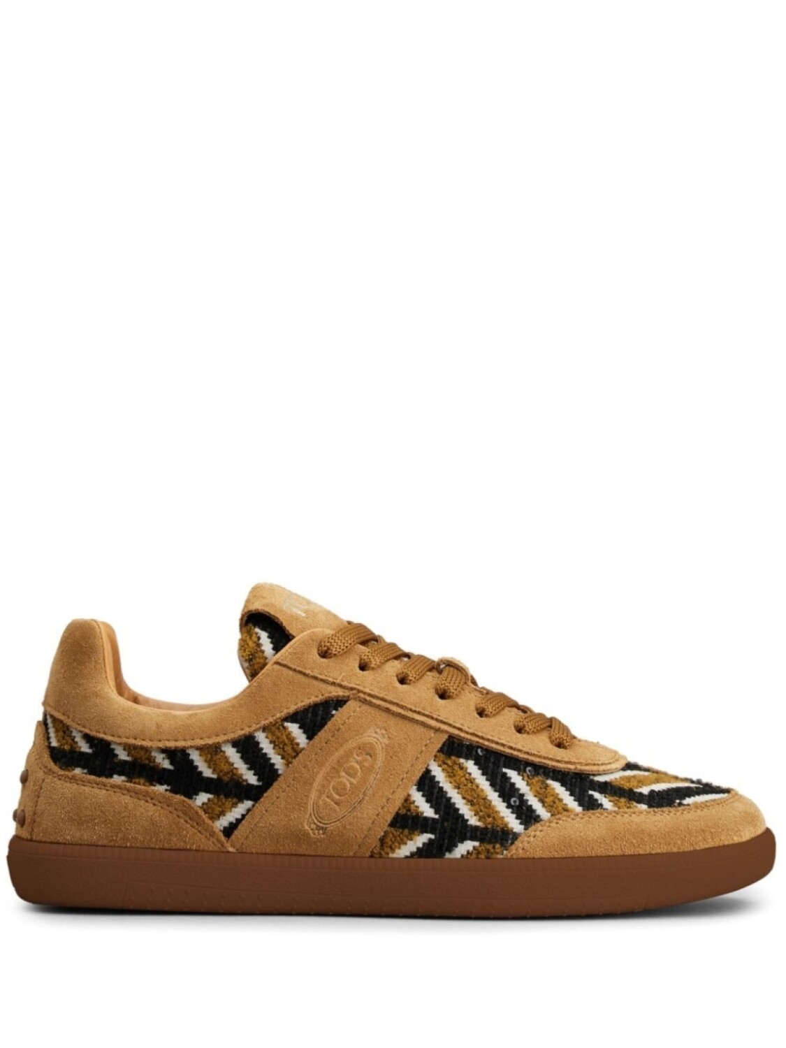 

Tod's panelled leather sneakers, коричневый
