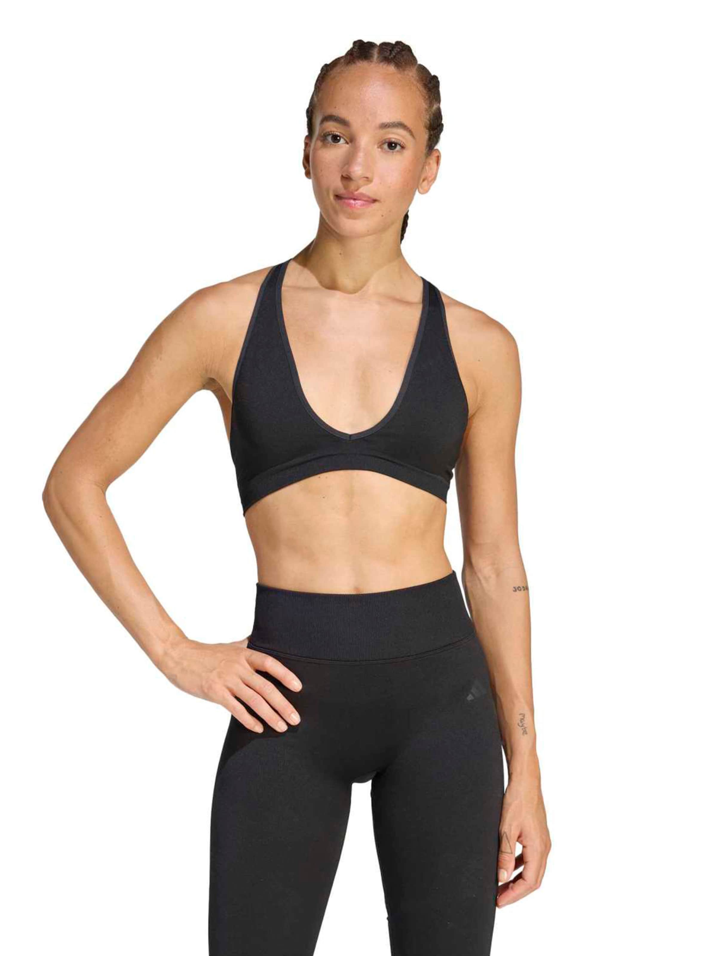 Adidas Performance Спортивный бюстгальтер-бралетт 'Essentials' в черном цвете — фото 3