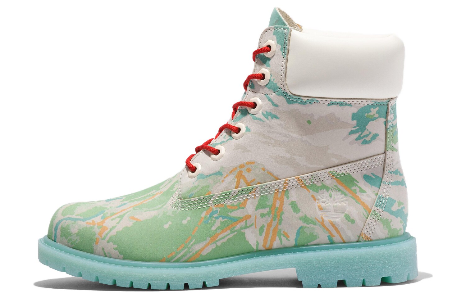 Ботинки Timberland Heritage School 6 Inch с принтом, зелено-белый