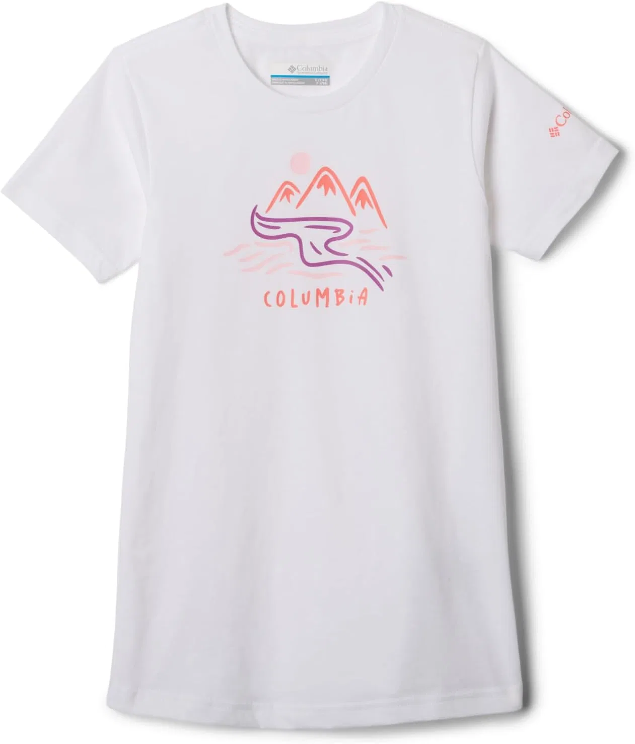 Футболка детская Columbia, цвет White/Weaving Waterscape