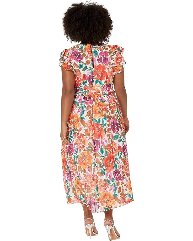 

Платье Maggy London Plus Size Maxi with Ruffle Sleeves, цвет Soft White/Coral